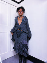 Load image into Gallery viewer, Marl knit asymmetrical ruffled whimsical skirt by juju & Christine
