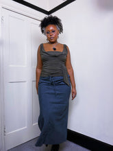 Load image into Gallery viewer, 1990s grey office siren maxi skirt