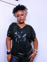 Load image into Gallery viewer, 1970s silk sequin butterfly poncho