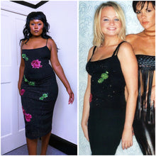 Load image into Gallery viewer, Vintage Mesh Floral Sequin and beaded Dress ASO Baby Spice in 2000