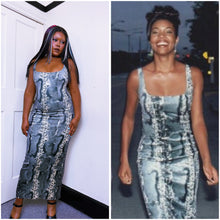 Load image into Gallery viewer, Betsey Johnson Snake Maxi dress ASO Chastity in 10 Things I Hate About You 1999