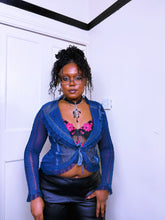 Load image into Gallery viewer, 2000s Blue Mesh blazer
