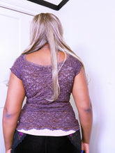 Load image into Gallery viewer, Vintage Ann Ferriday chocolate brown chunky lace top