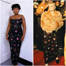 Load image into Gallery viewer, 1997 Embroidered Mesh Double lined Maxi Dress ASO Baby Spice