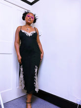 Load image into Gallery viewer, 1990s lace appliqué gown 