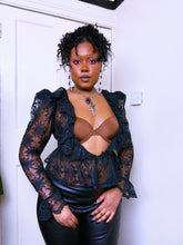 Load image into Gallery viewer, 1980s Gothic mutton sleeve blouse