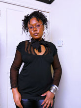 Load image into Gallery viewer, Gothic bi-fabric silk and knit blouse