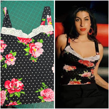 Load image into Gallery viewer, 2003 floral and polka dot camo top ASO Amy Winehouse