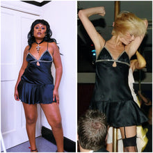 Load image into Gallery viewer, Black Silk beaded dress ASO Paris Hilton 2004 BNWT