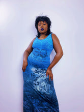 Load image into Gallery viewer, Vintage Save The Queen! Blue Maxi Dress