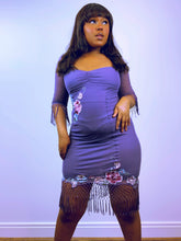 Load image into Gallery viewer, Vintage Karen Millen Violet Tassel Dress