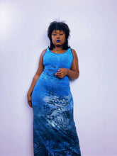 Load image into Gallery viewer, Vintage Save The Queen! Blue Maxi Dress
