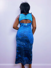 Load image into Gallery viewer, Vintage Save The Queen! Blue Maxi Dress