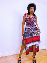 Load image into Gallery viewer, The Tribal Asymmetrical Red Save The Queen Dress