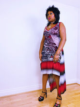 Load image into Gallery viewer, The Tribal Asymmetrical Red Save The Queen Dress