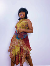 Load image into Gallery viewer, Vintage Golden Yellow & Red Save The Queen! Dress (12-14UK)