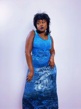 Load image into Gallery viewer, Vintage Save The Queen! Blue Maxi Dress