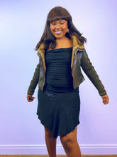 Load image into Gallery viewer, Morgan De Toi Leather and Fur Zip up Jacket