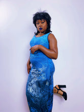 Load image into Gallery viewer, Vintage Save The Queen! Blue Maxi Dress