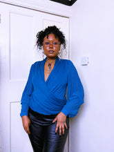 Load image into Gallery viewer, Y2K wrap by fabric pleated blouse
