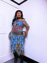 Load image into Gallery viewer, Save The Queen Mesh Mangbetu Congolese inspired dress
