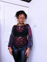 Load image into Gallery viewer, Save The Queen Halter mesh zig zag top

