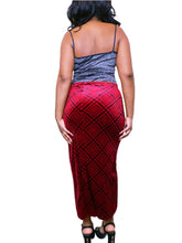 Load image into Gallery viewer, 90s velvet tartan print pencil maxi skirt by Kathie Lee Collection
