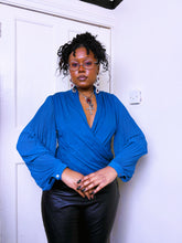 Load image into Gallery viewer, Y2K wrap by fabric pleated blouse
