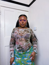Load image into Gallery viewer, Save the Queen BNWT indigenous long sleeve mesh top ￼
