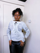 Load image into Gallery viewer, Psylo Subversive slashed long sleeve top
