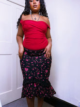 Load image into Gallery viewer, 90s asymmetrical ruffled midi skirt ￼
