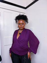 Load image into Gallery viewer, Y2K wrap by fabric pleated blouse
