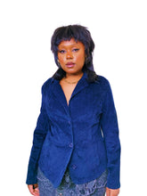 Load image into Gallery viewer, Y2K Corduroy Navy Blazer by St Johns
