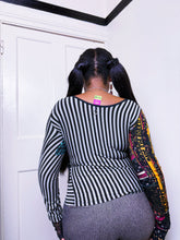 Load image into Gallery viewer, Save The Queen Striped abstract top
