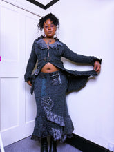 Load image into Gallery viewer, Archival marl knit  belted asymmetrical cardigan
