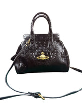 Load image into Gallery viewer, Black Vivienne Westwood snakeskin handbag
