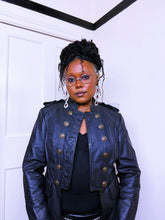 Load image into Gallery viewer, 2010s Indie Sleaze military leather jacket

