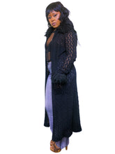 Load image into Gallery viewer, 1990s Italian Crochet Knit Faux Fur Duster
