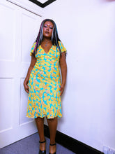 Load image into Gallery viewer, Betsey Johnson turquoise and marigold floral dress
