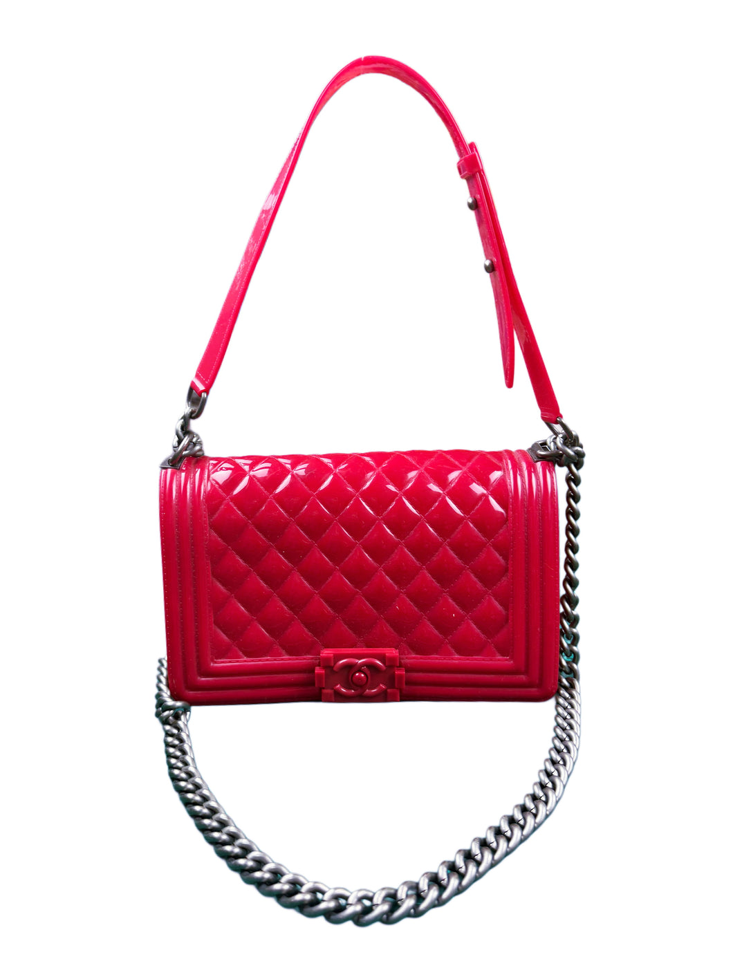Faux Shanel quilted chain handbag