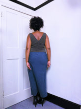 Load image into Gallery viewer, 1990s grey office siren maxi skirt
