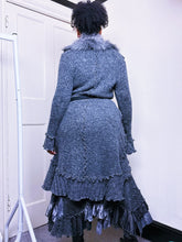 Load image into Gallery viewer, Y2K Marl Knit faux fur long cardigan
