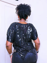 Load image into Gallery viewer, 1970s silk sequin butterfly poncho
