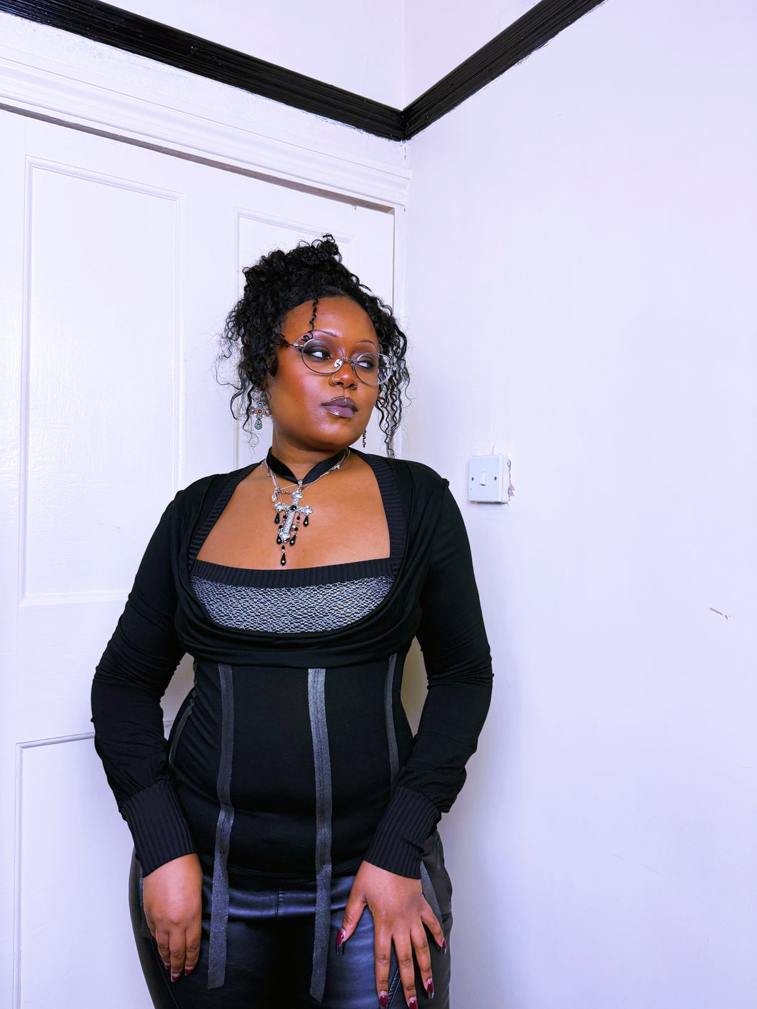 Legatte Cowl neck with silver insert