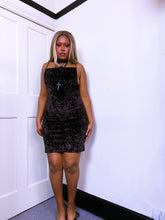 Load image into Gallery viewer, 1990s chocolate brown velvet dress
