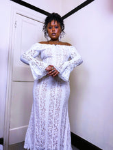 Load image into Gallery viewer, Vintage white lace Bardot dress
