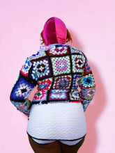 Load image into Gallery viewer, Remixed Granny Square Zip up Jumper
