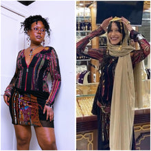 Load image into Gallery viewer, Save The Queen Mesh zip up mini dress ASO Bella Hadid
