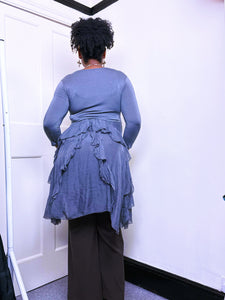 Y2K Silk ruffled whimsical dress