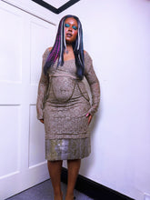 Load image into Gallery viewer, Save The Queen taupe chunky lace chain dress ￼
